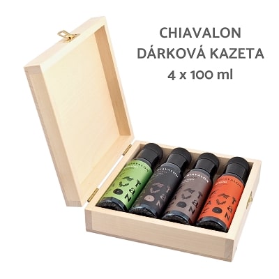 Chiavalon dřevěná dárková kazeta 4 x 100 ml-min